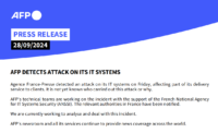 フランスの通信社 AFPがサイバー攻撃で一部配信サービスに影響