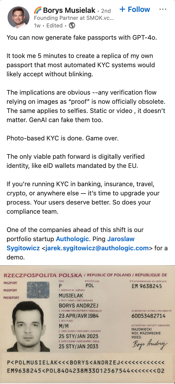 実際の事例：GPT-4oによって再現された「偽パスポート」