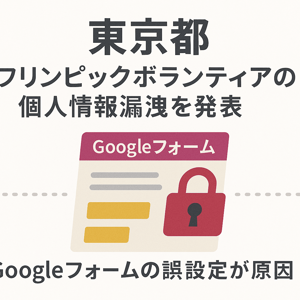 東京都、デフリンピックボランティアの個人情報漏洩を発表-Googleフォームの誤設定が原因|セキュリティニュースのセキュリティ対策Lab