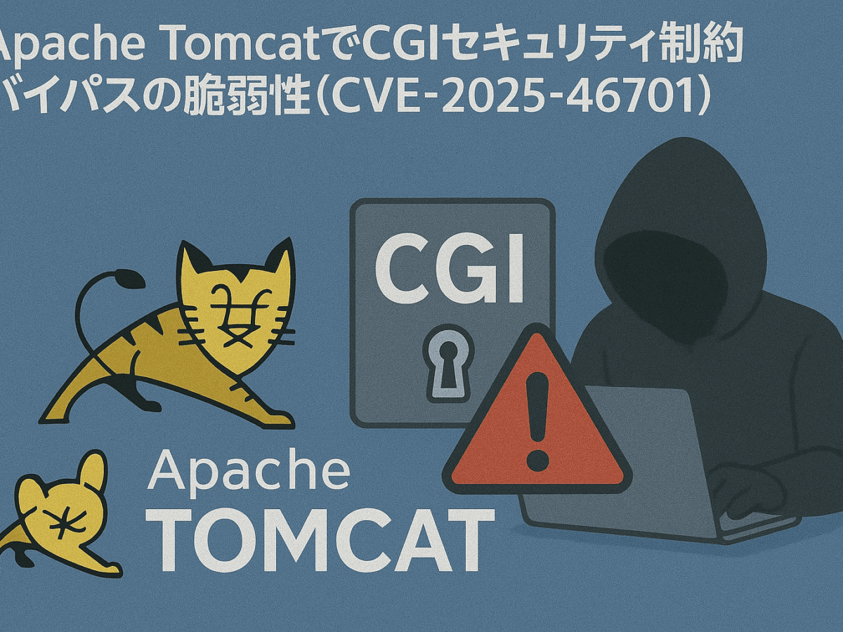 Apache TomcatでCGIセキュリティ制約バイパスの脆弱性(CVE-2025-46701