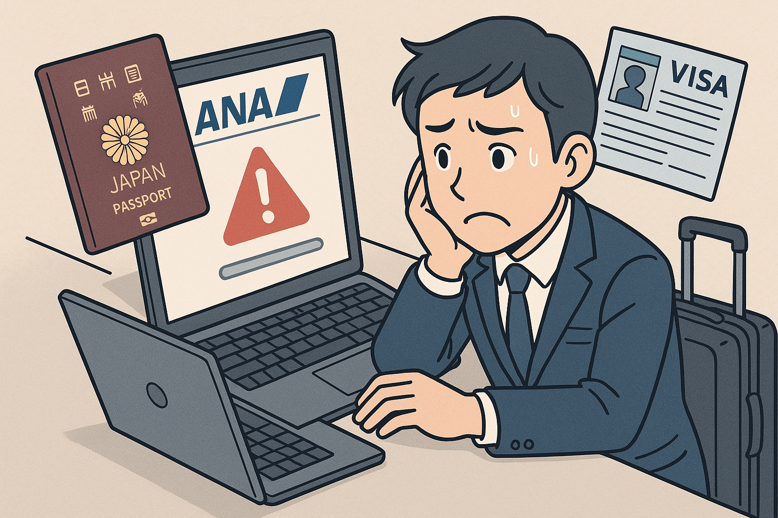 ANA 国際線 Webサイトのシステム不具合でパスポートやビザなど渡航書類登録ができない状態に【2025年7月15日】