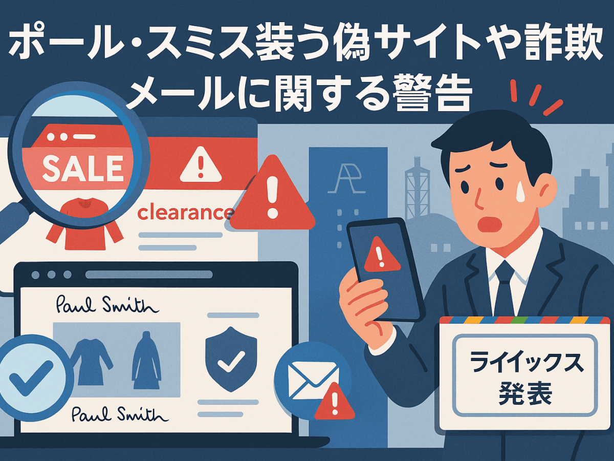 ポール・スミス装う偽サイトや詐欺メールに関する警告-ジョイックス 