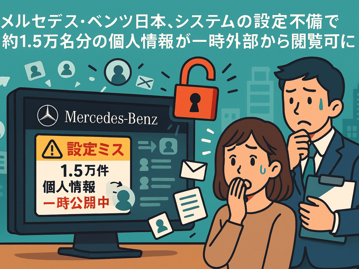 メルセデス・ベンツ日本、システムの設定不備で約1.5万名分の個人情報 
