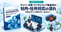 サイバー攻撃やランサムウェアによる被害を受けた際の社内・社外対応の流れを資料で解説