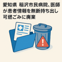 愛知県 稲沢市民病院、医師が患者情報を無断持ち出し可燃ごみに廃棄