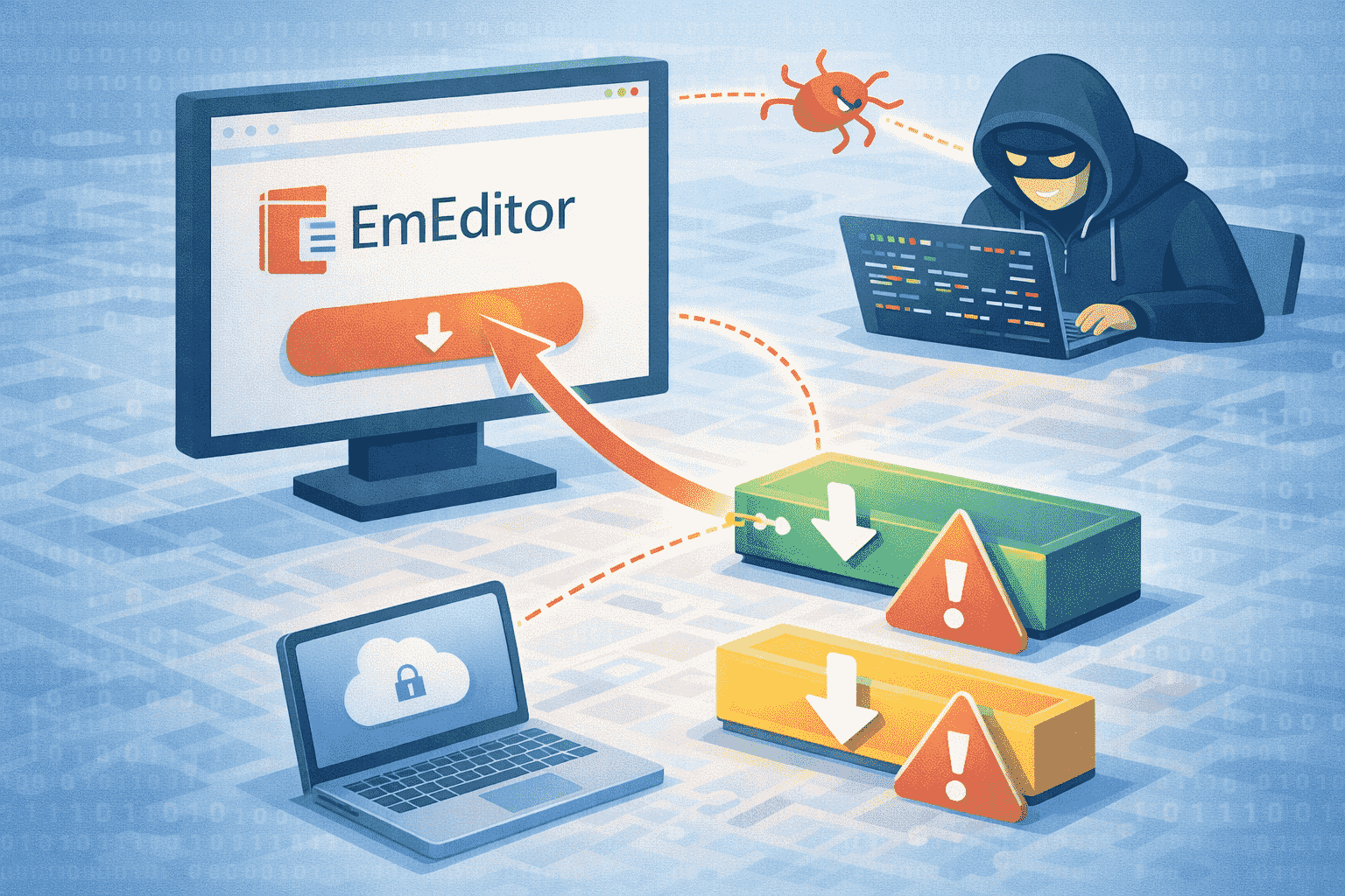EmEditorの公式サイト「今すぐダウンロード」導線が改変-第三者のサイバー攻撃か