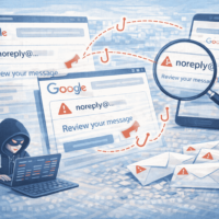 Googleの正規通知を装うフィッシングが拡大-「noreply」から大量送信