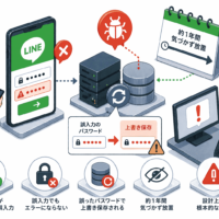 LINEのパスワードが誤入力で上書きされる不具合—約1年間気づかず放置、設計上の根本的な問題も