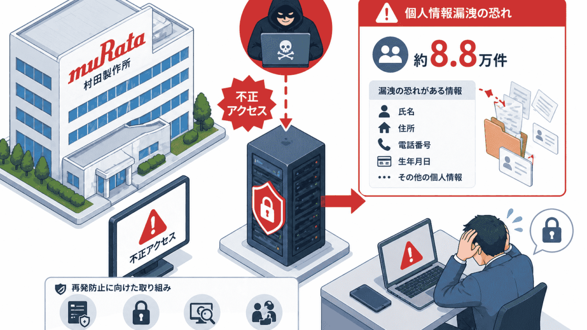 村田製作所、不正アクセスによるサイバー攻撃で約8.8万件の個人情報