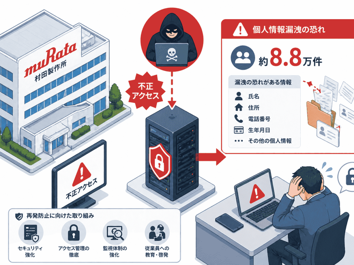 村田製作所、不正アクセスによるサイバー攻撃で約8.8万件の個人情報