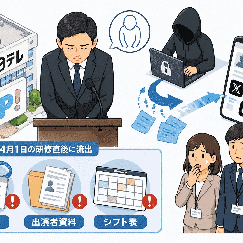事務局確認用 日テレ社長、「ZIP！」新人スタッフのSNS情報漏洩を謝罪-4月1日の研修
