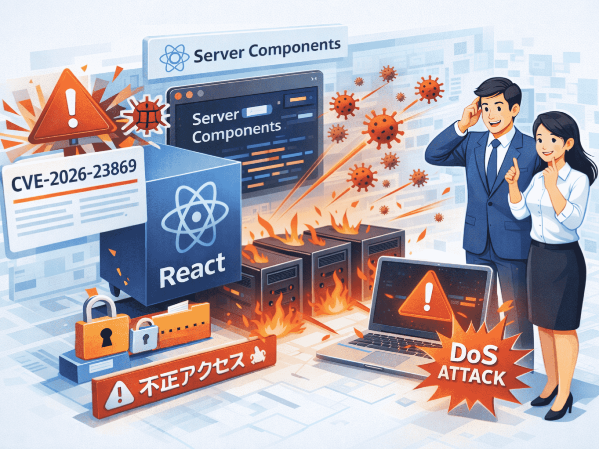 専用ページ React Server ComponentsにDoS脆弱性 CVE-2026-23869|セキュリティ