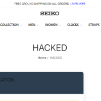 セイコー USA 系サイト seikousa.com の一部ページが改ざん 顧客情報窃取を示唆する脅迫文を確認