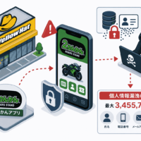 イエローハット 子会社、「2りんかんアプリ」の不正アクセスで最大345万5,754名分の個人情報漏洩の恐れ