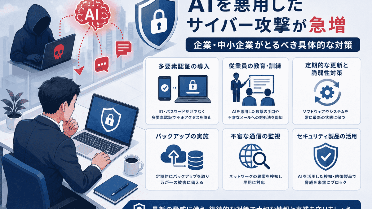AIを悪用したサイバー攻撃が急増、企業がとるべき具体的な対策【2026年 