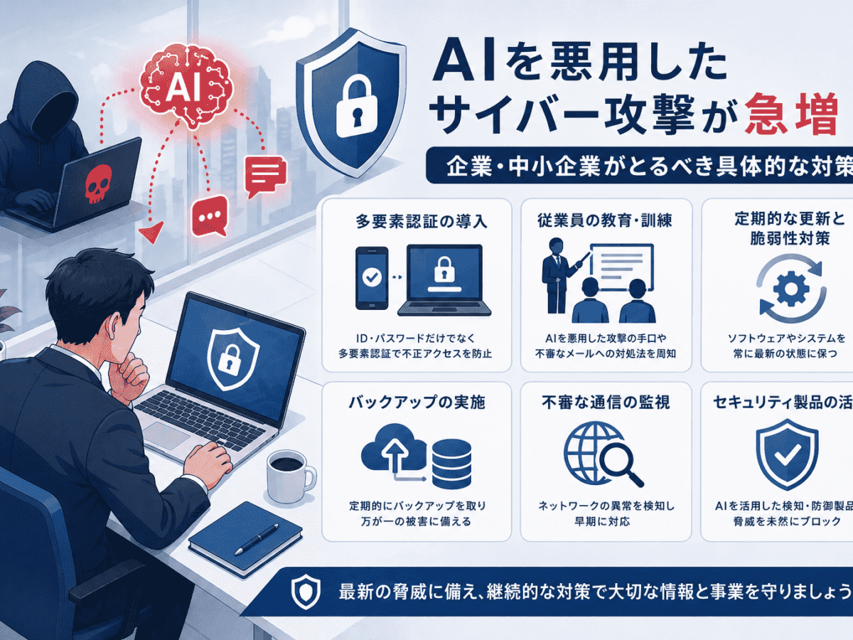 AIを悪用したサイバー攻撃が急増、企業がとるべき具体的な対策【2026年 