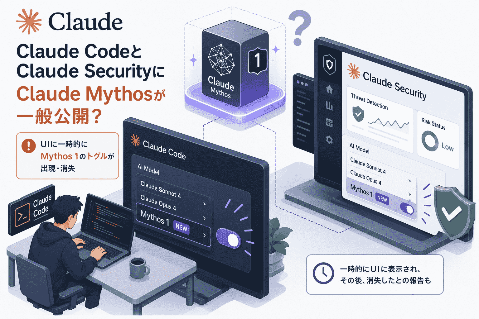 Claude CodeとClaude SecurityにClaude Mythosを一般公開？-UIに一時的にMythos 1のトグルが出現・消失