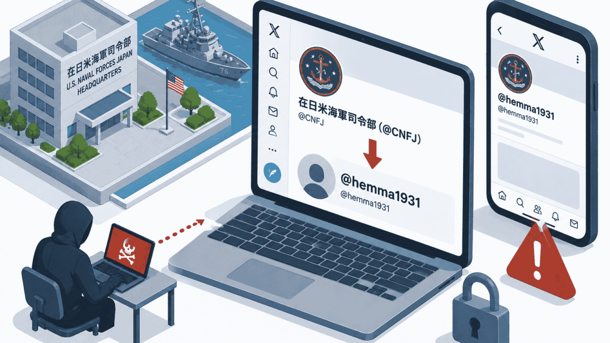 在日米海軍司令部（@CNFJ）の公式Xアカウントが乗っ取り被害