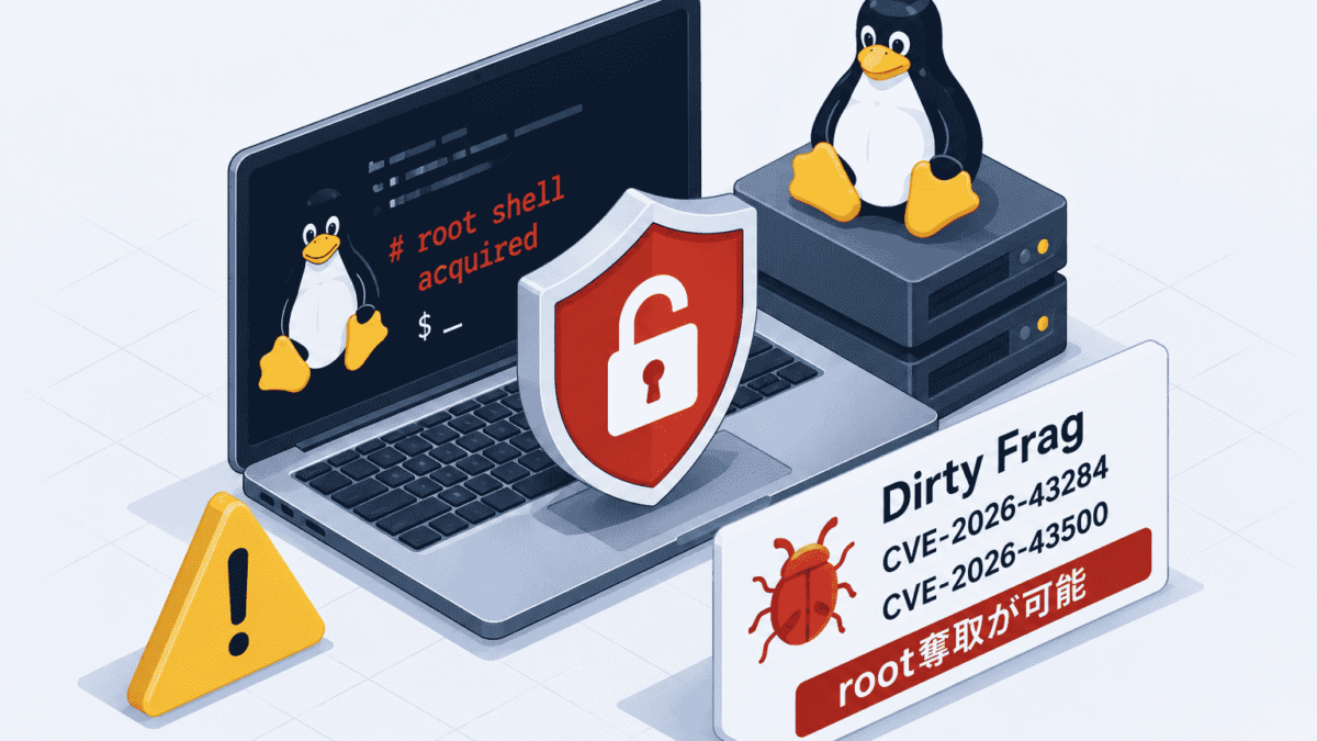 Linux カーネルの脆弱性 Dirty Fragでroot奪取が可能(CVE-2026-43284