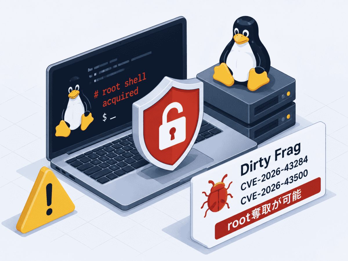 Linux カーネルの脆弱性 Dirty Fragでroot奪取が可能(CVE-2026-43284