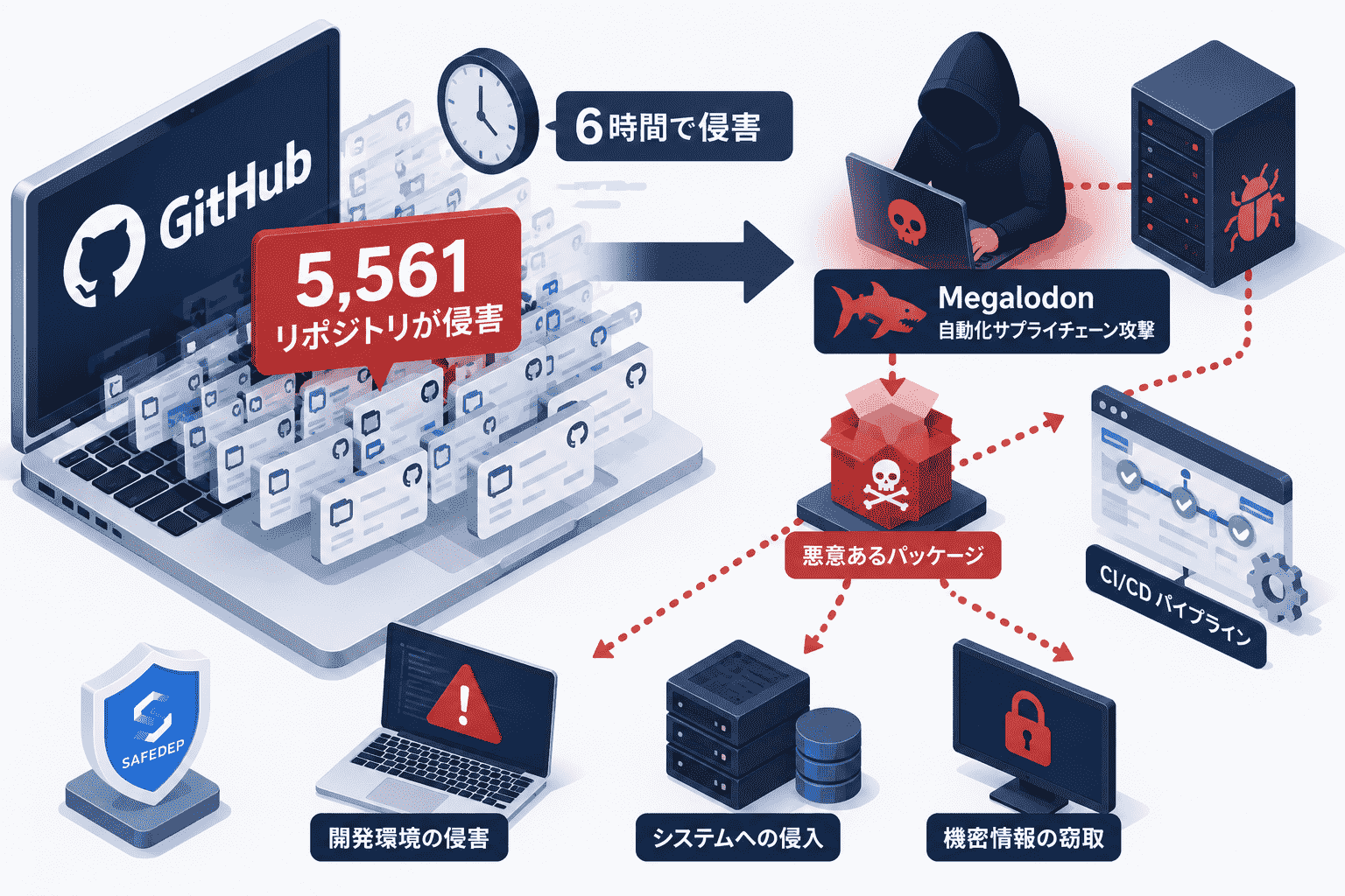 GitHubの5,561リポジトリが6時間で侵害-SafeDepが自動化 サプライ