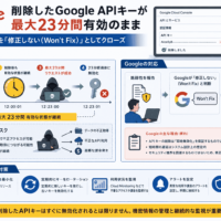 削除したGoogle APIキーが最大23分間有効のまま、Googleは報告を「修正しない（Won't Fix）」としてクローズ