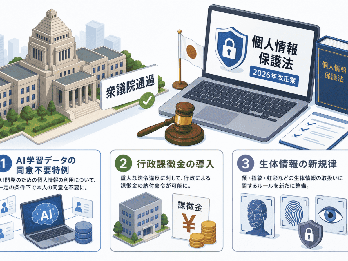 個人情報保護法 2026年改正案が衆議院通過-AI 学習 データ利用の場合要