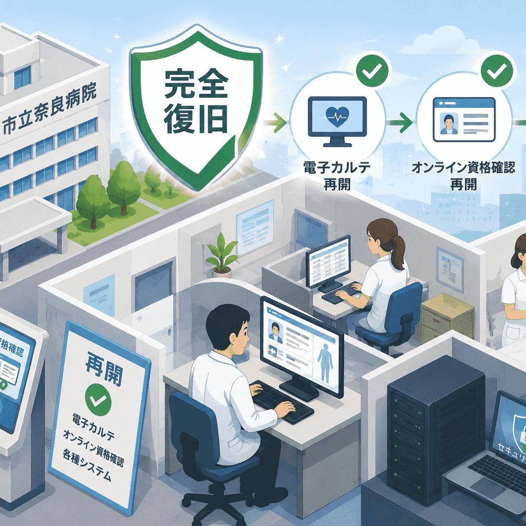 市立奈良病院の院内システムが完全復旧、サイバー攻撃疑いによる電子