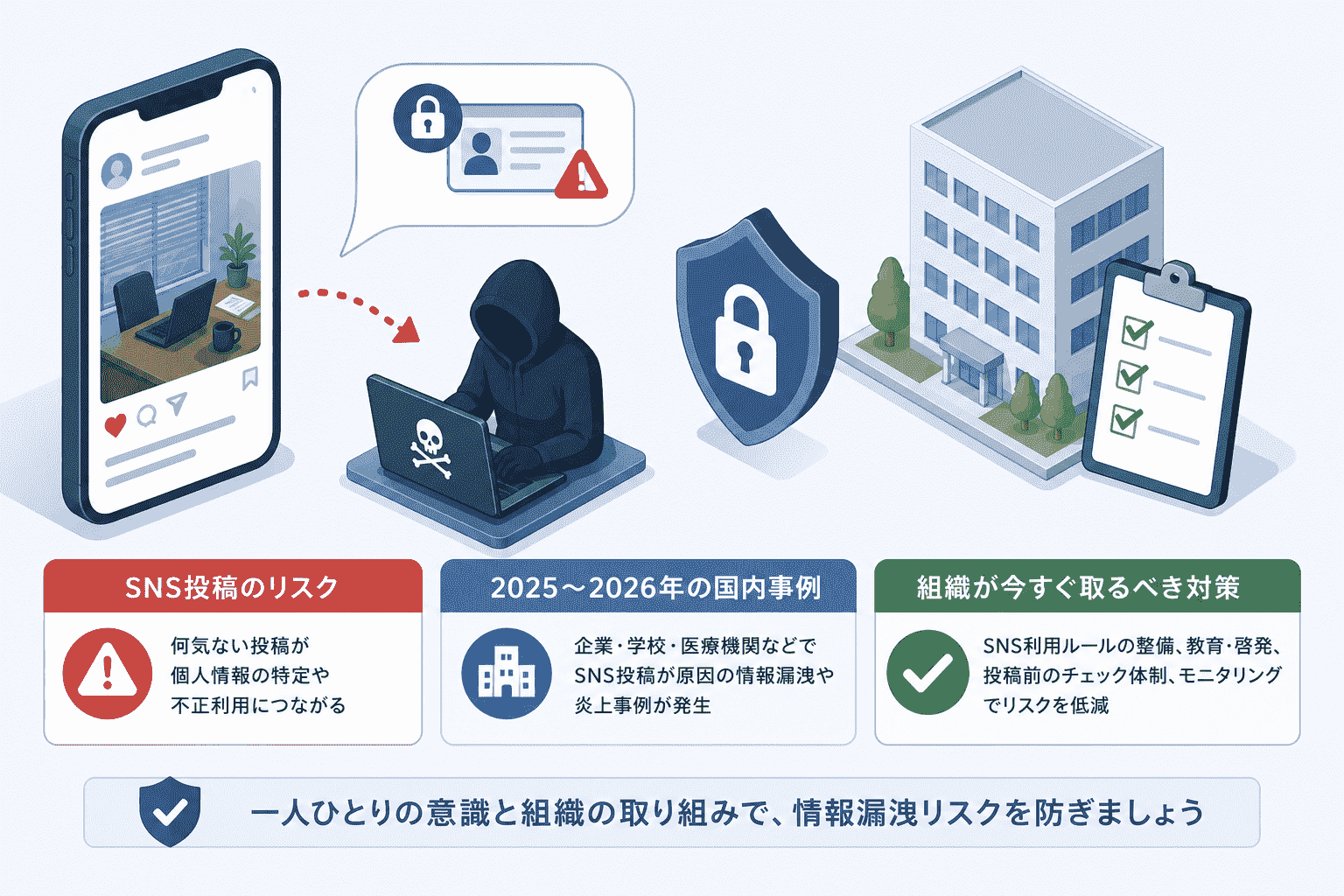 SNS投稿による個人情報漏洩のまとめ 2025〜2026年の国内事例と組織が今すぐ取るべき対策