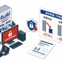 アサヒグループHDがランサムウェアによるサイバー攻撃の最終業績を開示-営業利益△27.5%・当期利益△28.4%に予想修正