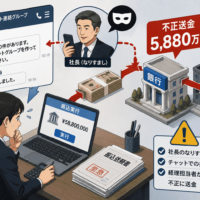 社長かたり「チャットグループ作って」、経理担当者が信じ込み5,880万円を不正送金