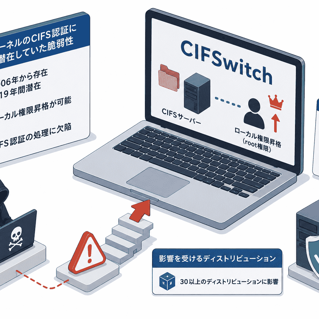Linux カーネルのCIFS認証に19年間潜在していたローカル権限昇格が可能