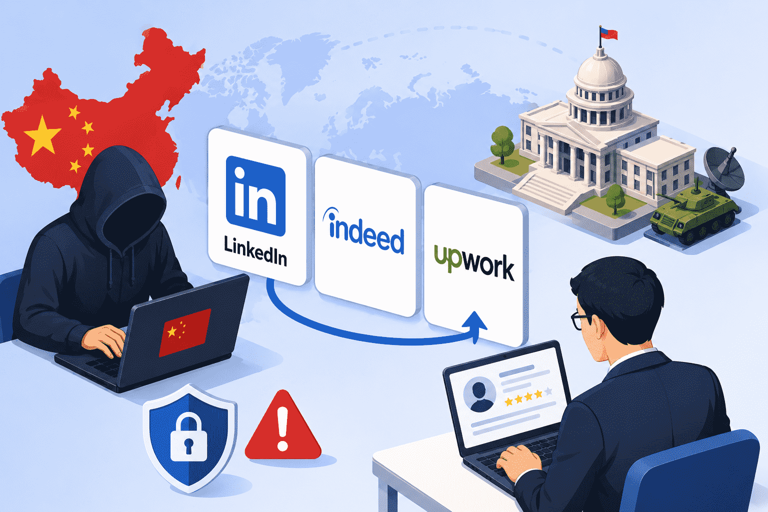 Five Eyesが警告-中国軍諜報機関がLinkedIn・Indeed・Upworkを使って政府・軍・研究者を採用工作