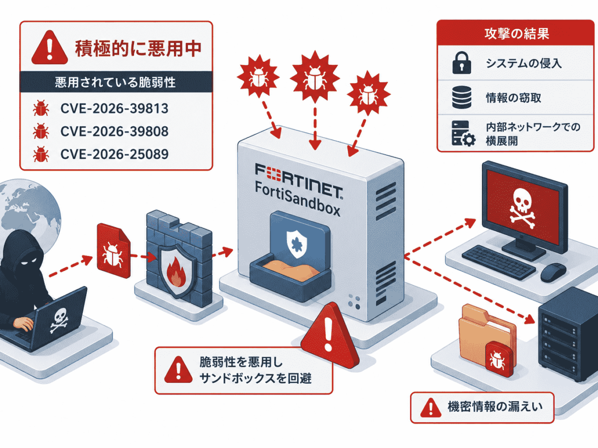 Fortinet FortiSandboxの3件の脆弱性が積極的にサイバー攻撃に悪用中