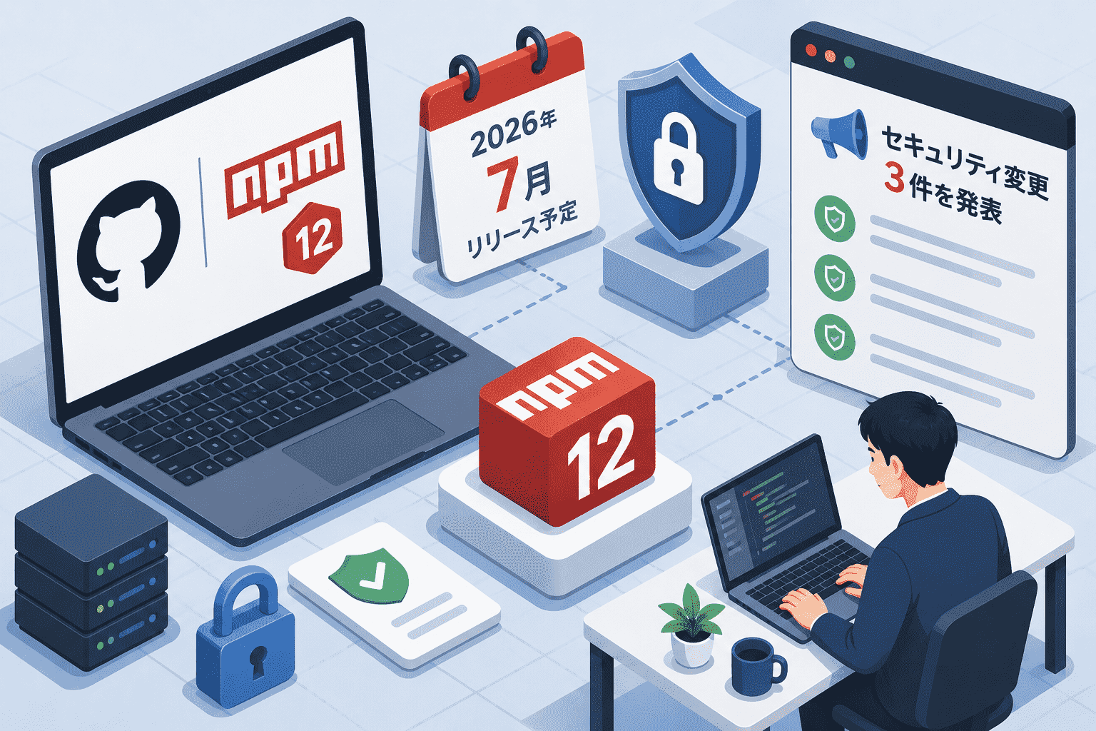 GitHubがnpm v12のセキュリティ変更3件を発表ー2026年7月リリース予定