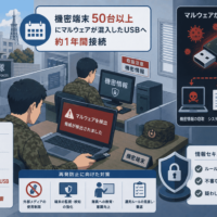 自衛隊、機密端末50台以上にマルウェアが混入したUSBへ約1年間接続