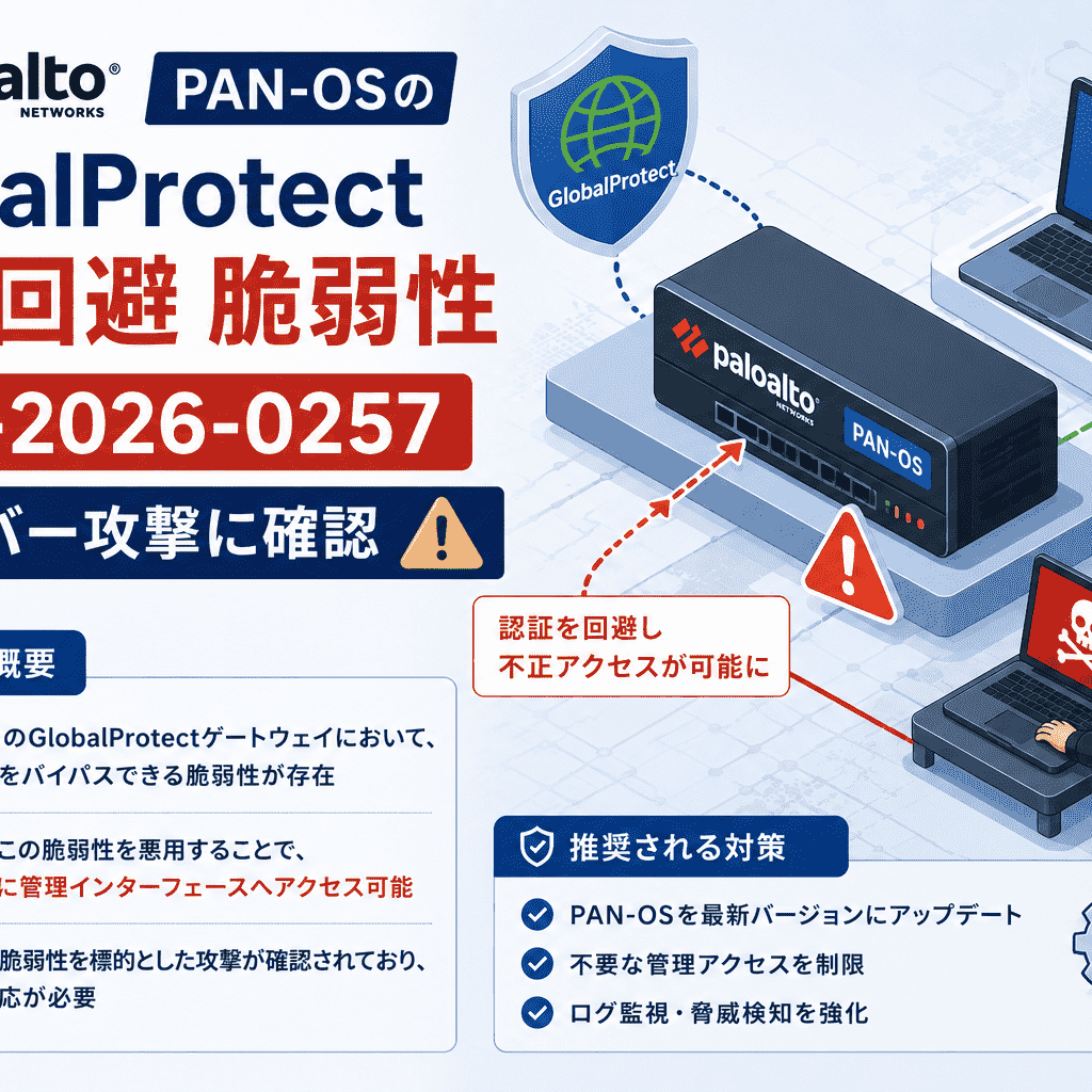 Palo Alto Networks PAN-OSのGlobalProtect 認証回避 脆弱性 CVE-2026