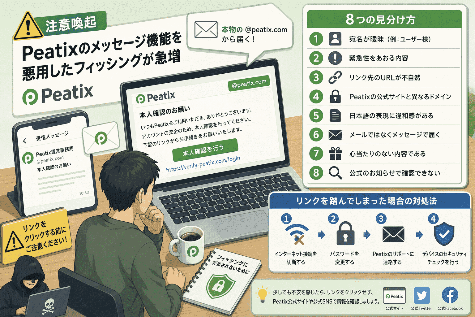Peatixのメッセージ機能を悪用したフィッシングが急増—本物の@peatix.comから届く【注意喚起】