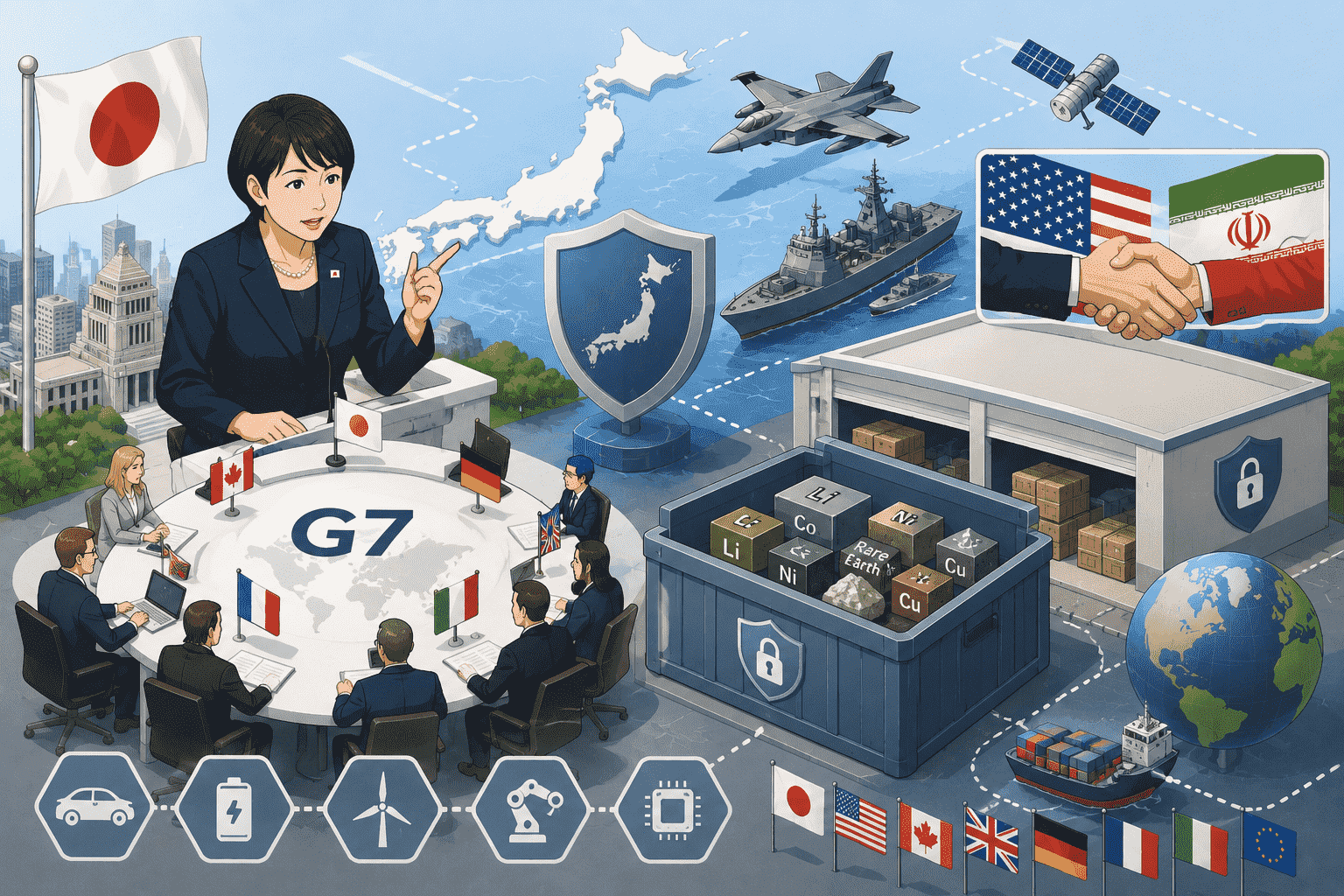 米イラン停戦後に日本が向かうべき自立的 安全保障-G7で高市首相が提唱した重要鉱物共同備蓄