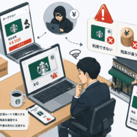 スターバックス カードやStarbucks eGiftの不正利用に注意、フリマ・オークション購入で利用不能や残高相違のトラブル