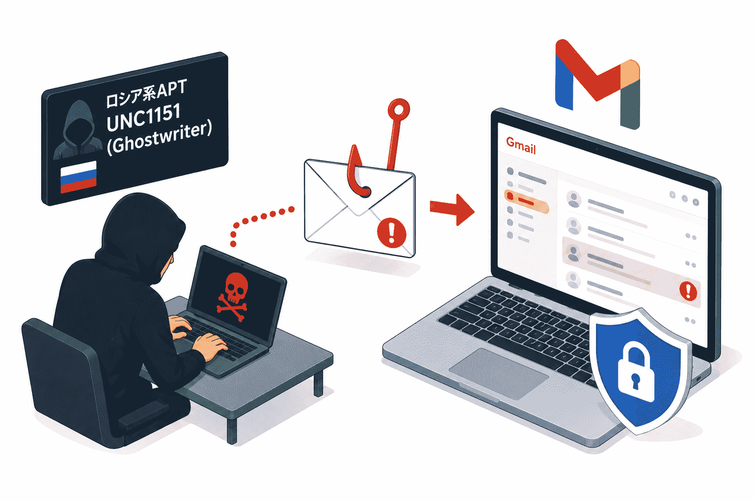 ロシア系APT「UNC1151/Ghostwriter」がGmailを標的にサイバー攻撃 キャンペーン
