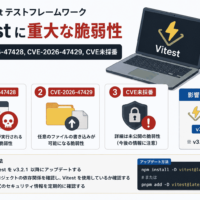 JavaScript テストフレームワーク Vitestに重大な脆弱性(VE-2026-47428,CVE-2026-47429,CVE未採番)