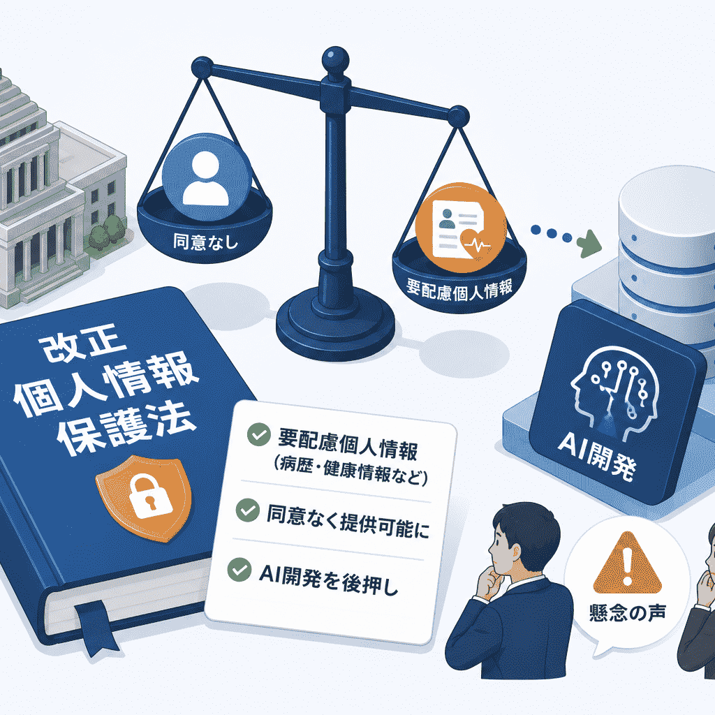 改正個人情報保護法が成立、病歴など要配慮個人情報も同意なく提供可能