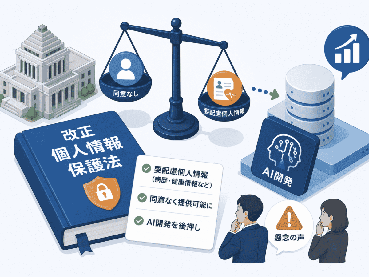 改正個人情報保護法が成立、病歴など要配慮個人情報も同意なく提供可能