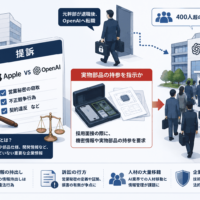 AppleがOpenAIを営業秘密窃取で提訴-元幹部が採用面接で「実物部品持参」を指示か、400人超の転職者が焦点に