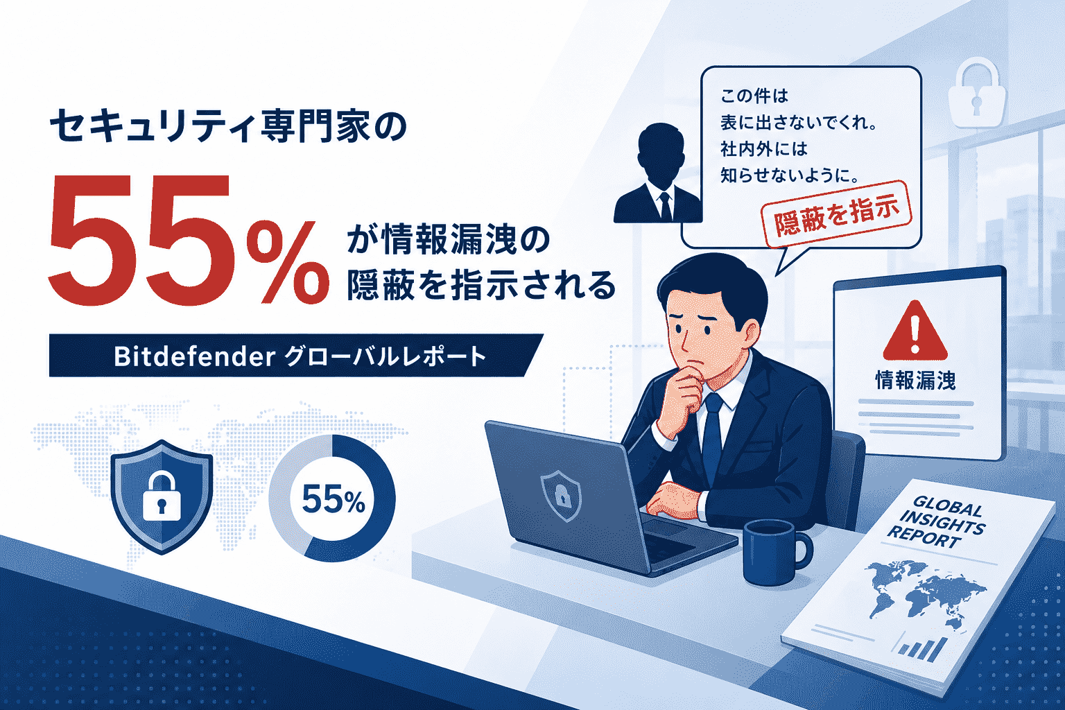 セキュリテ専門家の55%が情報漏洩の隠蔽を指示される-Bitdefender グローバルレポート