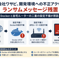 株式会社ワサビ、開発環境への不正アクセスでランサムメッセージ残置-Dockerと自宅ルーターの二重の設定不備が原因