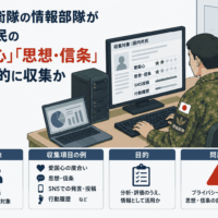 陸上自衛隊の情報部隊が国内市民の「愛国心」「思想・信条」を組織的に収集か