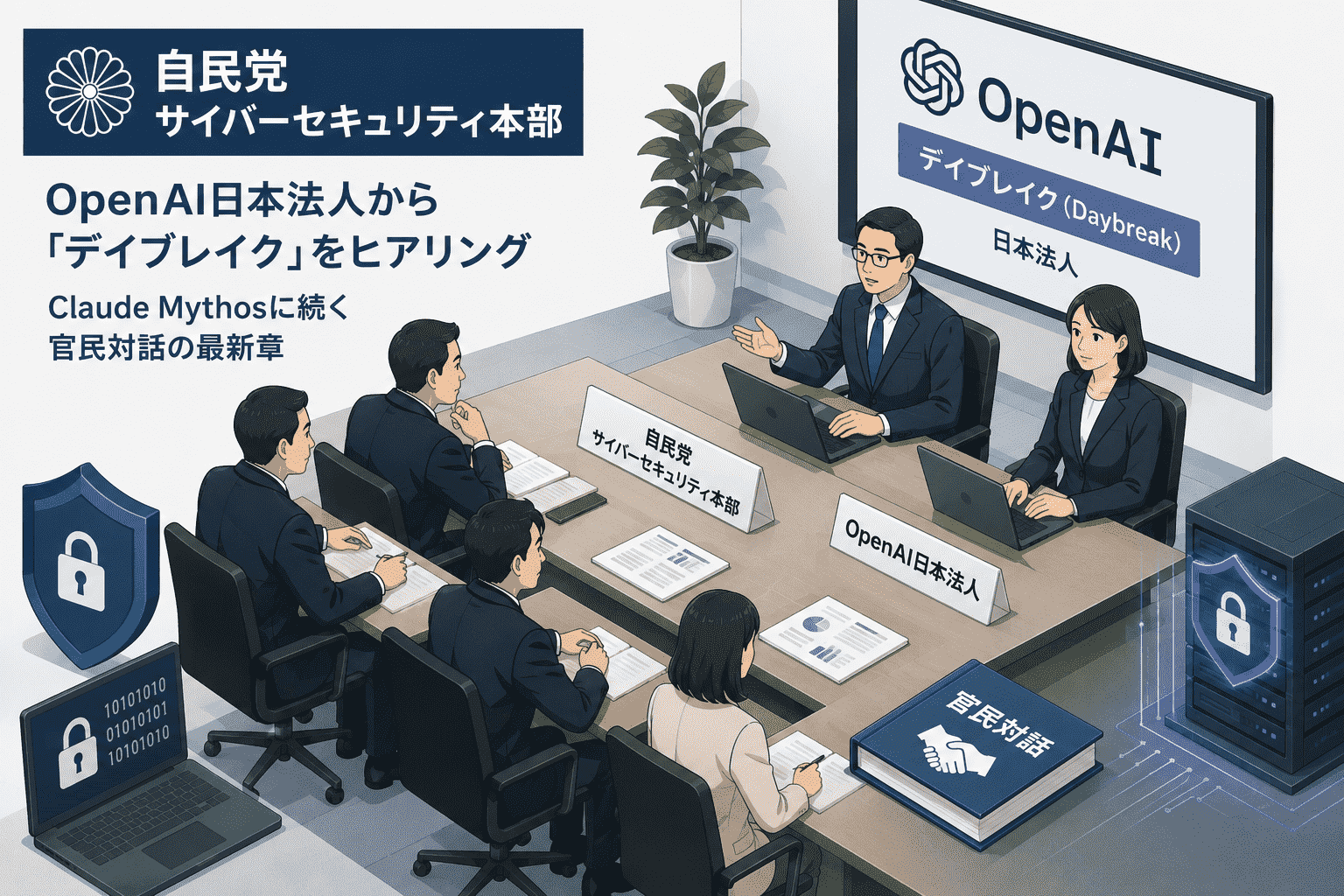 自民党サイバーセキュリティ本部、OpenAI日本法人から「デイブレイク」ヒアリング-Claude Mythosに続く官民対話の最新章