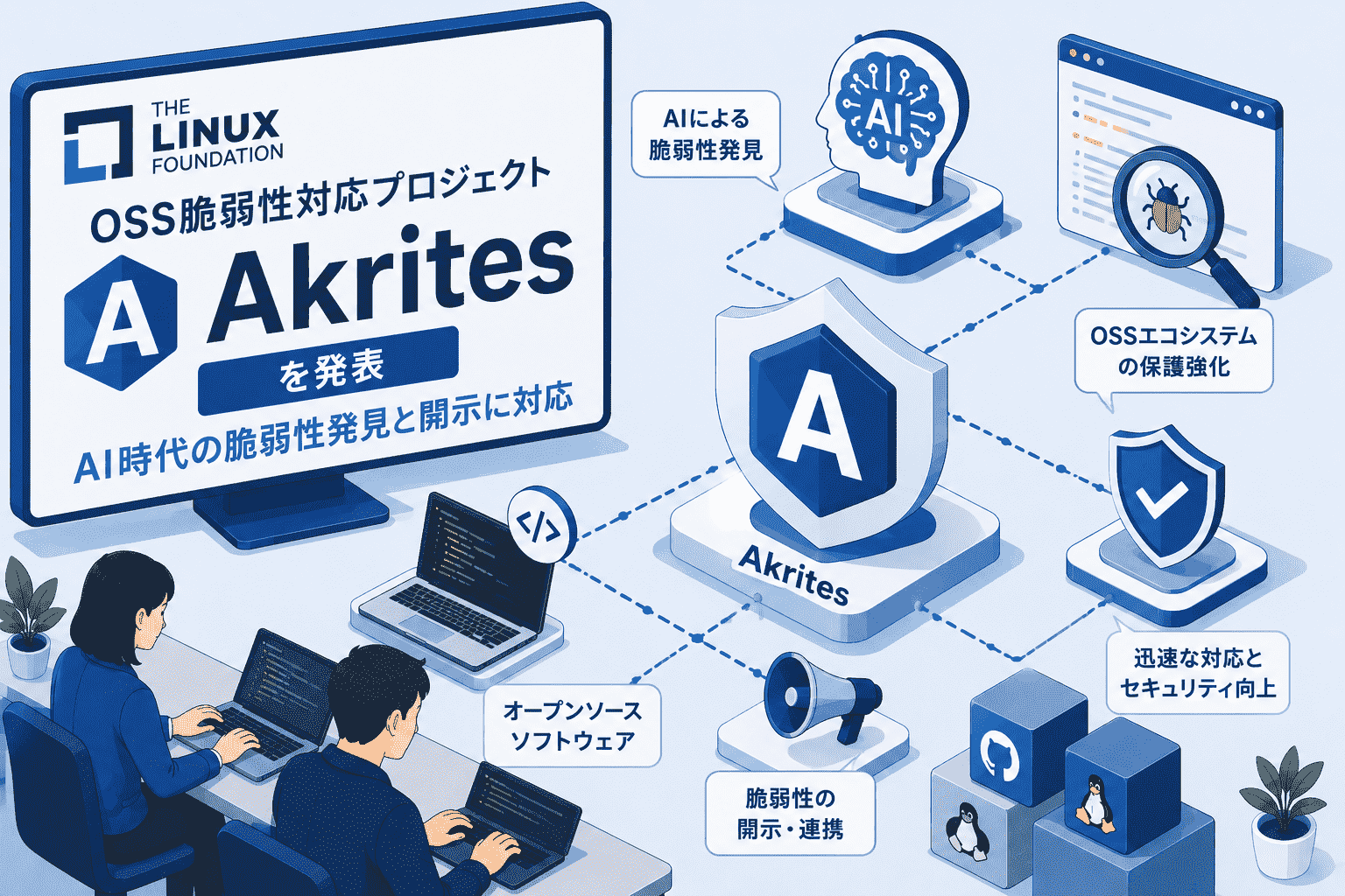 Linux Foundation、OSS 脆弱性 対応 プロジェクト Akrites を発表 AI時代の脆弱性発見と開示に対応
